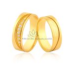 Aliança Em Ouro 18k Para Noivado Com Diamantes