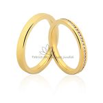 Linda Aliança Cravejada com Diamantes em Ouro 18K 