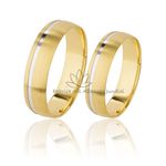 Aliança de Ouro Amarelo 18K com Filete em Ouro Branco