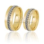 Alianças em Ouro 18K Trançada com Diamantes