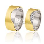 Alianças Exclusivas em Ouro Branco e Amarelo 18K