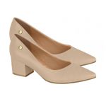 Sapato Scarpin Vizzano Salto Bloco Nude