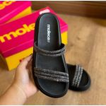 Tamanco Sandália Feminino Moleca Preta Strass