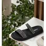 Tamanco Sandália Feminino Moleca Preta Strass