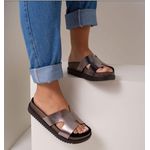 Tamanco Feminino Moleca Flatform Tratorado Grafite