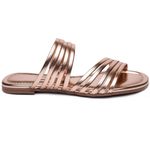 Rasteira Vizzano Multi Tiras Metalizada Feminina Ouro Rosado