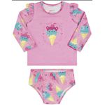 Conjunto Biquini Menina Proteção UV Sorvete - Kamylus