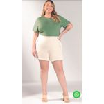 Short Feminino Em Moletom Marialícia Off-Whitte