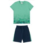 Conjunto Infantil Menino Camiseta e Bermuda Em Moletinho Malwee Kids