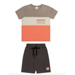 Conjunto Infantil Camiseta e Bermuda Moletinho Elian