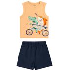 Conjunto Tubarão Marinho Elian laranja