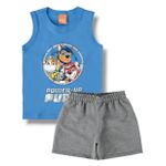 Conjunto Infantil Menino Regata Patrulha Canina Em Algodão Malwee Kids Azul