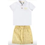 Conjunto Curto Malwee Kids Polo Algodão Bermuda Marinho Vermelho Branco Amarelo