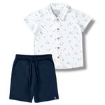 Conjunto Infantil Menino Camisa e Bermuda Em Moletinho Malwee Kids