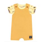 Jardineira Masculina Infantil Amarela Estampado 