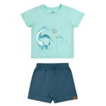 Conjunto Bebê Menino Dinossauro Elian Azul