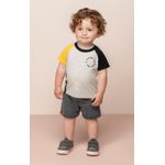 Conjunto Infantil Masculino Camiseta e Bermuda Cinza