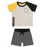Conjunto Infantil Masculino Camiseta e Bermuda Cinza