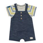 Jardineira Bebê Colorittá Com Blusa Listrada