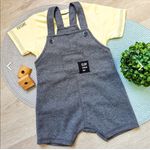 Conjunto Infantil Jardineira + Camiseta Amarelo Colorittá