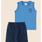Conjunto Verão Menino Infantil Malwee Estampado Azul
