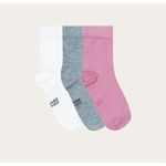 Kit 3 Meias Infantil Malwee Kids Rosa