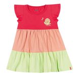 Vestido Três Cores Vermelho Caracol Elian