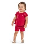 Conjunto Bebê Menina Borboletas Elian Vermelho