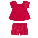 Conjunto Bebê Menina Borboletas Elian Vermelho