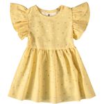 Malwee Kids - Vestido Vermelho Estrelas em Linho Amarelo