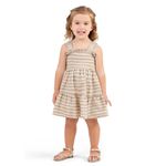 Colorittá - Vestido Infantil Eco Listrado Colorittá Bege