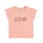 Conjunto Infantil Feminino Blusa e Short Saia com Tule Salmão