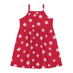 Vestido Cotton Margaridas Vermelho Elian