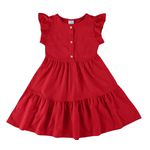 VESTIDO INFANTIL MANGA EVASÊ EM ALGODÃO MALWEE KIDS VERMELHO