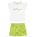 Conjunto Feminino Blusa e Saia Estampa Corações 231819 - Elian