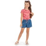 Conjunto Infantil Menina Jeans Elian Bege