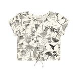 Conjunto Infantil Menina Jeans Elian Bege