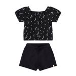 Conjunto Infantil Menina Tropicais Elian Preto