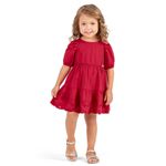 Vestido Infantil Menina Bordado Colorittá Vermelho
