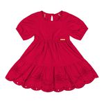 Vestido Infantil Menina Bordado Colorittá Vermelho