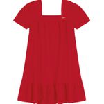 Vestido Menina Decote Quadrado Em Malha Texturizada Carinhoso