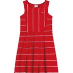 Vestido Listras Vermelho Carinhoso