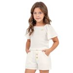 CONJ FEM BL E SHORT TECIDO TEXTURIZADO BRANCO