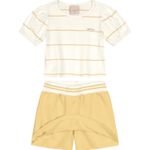 Conjunto Carinhoso Lista Com Shorts/saia