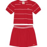 Conjunto Carinhoso Lista Com Shorts/saia