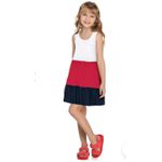 Elian - Vestido Infantil Menina Color Block Elian Branco