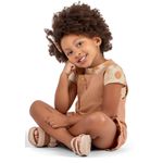 Conjunto Infantil Menina Jardineira Colorittá Bege