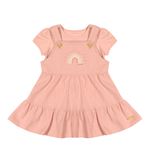 Jardineira Feminina Infantil Colorittá Arco-íris Rosa