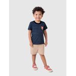Conjunto Infantil Menino Camiseta Em Malha Rajada Listrada Malwee Kids