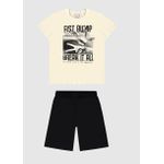 Conjunto Infantil Menino Fist Bump Em Algodão Malwee Kids Off